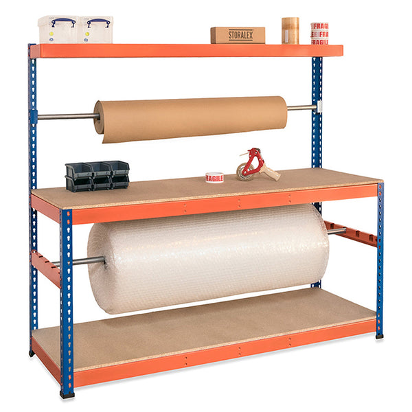 SX400 Packing Station - 1677mm High - 400kg - Chipboard - Blue & Orange