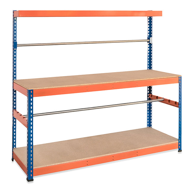 SX400 Packing Station - 1677mm High - 400kg - Chipboard - Blue & Orange