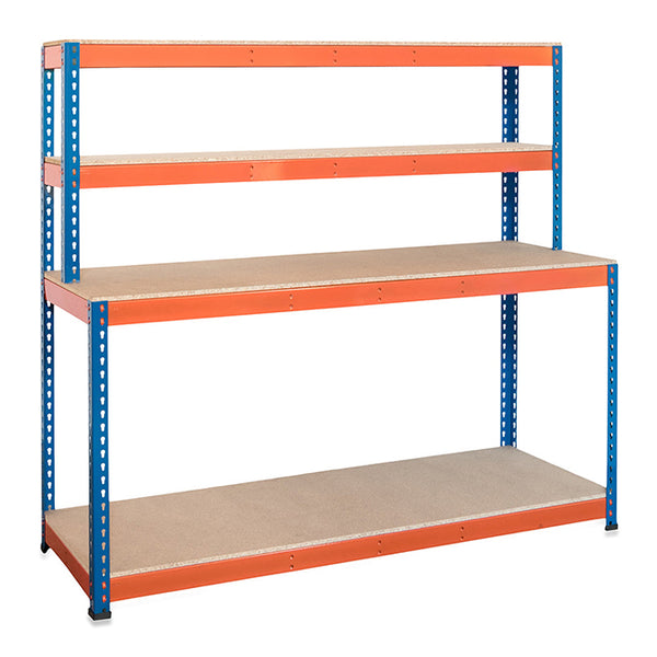 SX400 Workstation - 1677mm High - 400kg - Chipboard - Blue & Orange