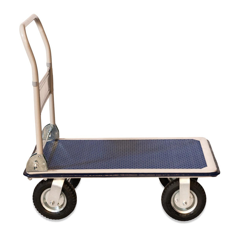 Heavy Duty Pneumatic Wheel Platform Trolley - 350kg