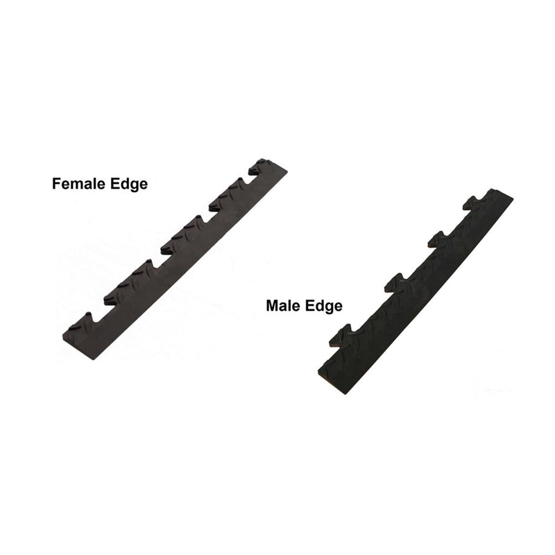 Garage Interlocking Ramped Male Edges - All Patterns - Black/Yellow