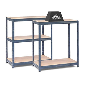 2x VRS Half Height Shelving - 900mm High - 200/280kg - Grey
