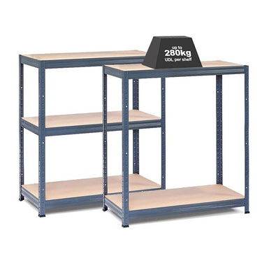 2x VRS Half Height Shelving - 1065mm High - 200/280kg - Grey