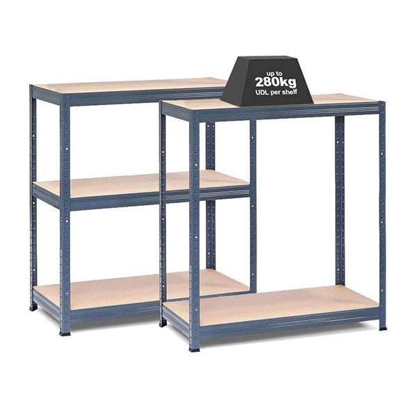 2x VRS Half Height Shelving - 900mm High - 200/280kg - Grey