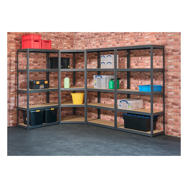 4x VRS Garage Corner Shelving - 1800mm High - 200/280kg - Grey