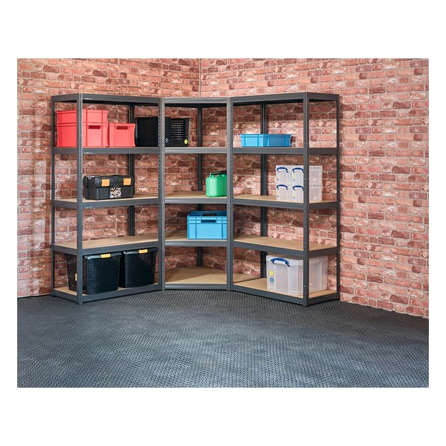 3x VRS Garage Corner Shelving - 1800mm High - 200/280kg - Blue