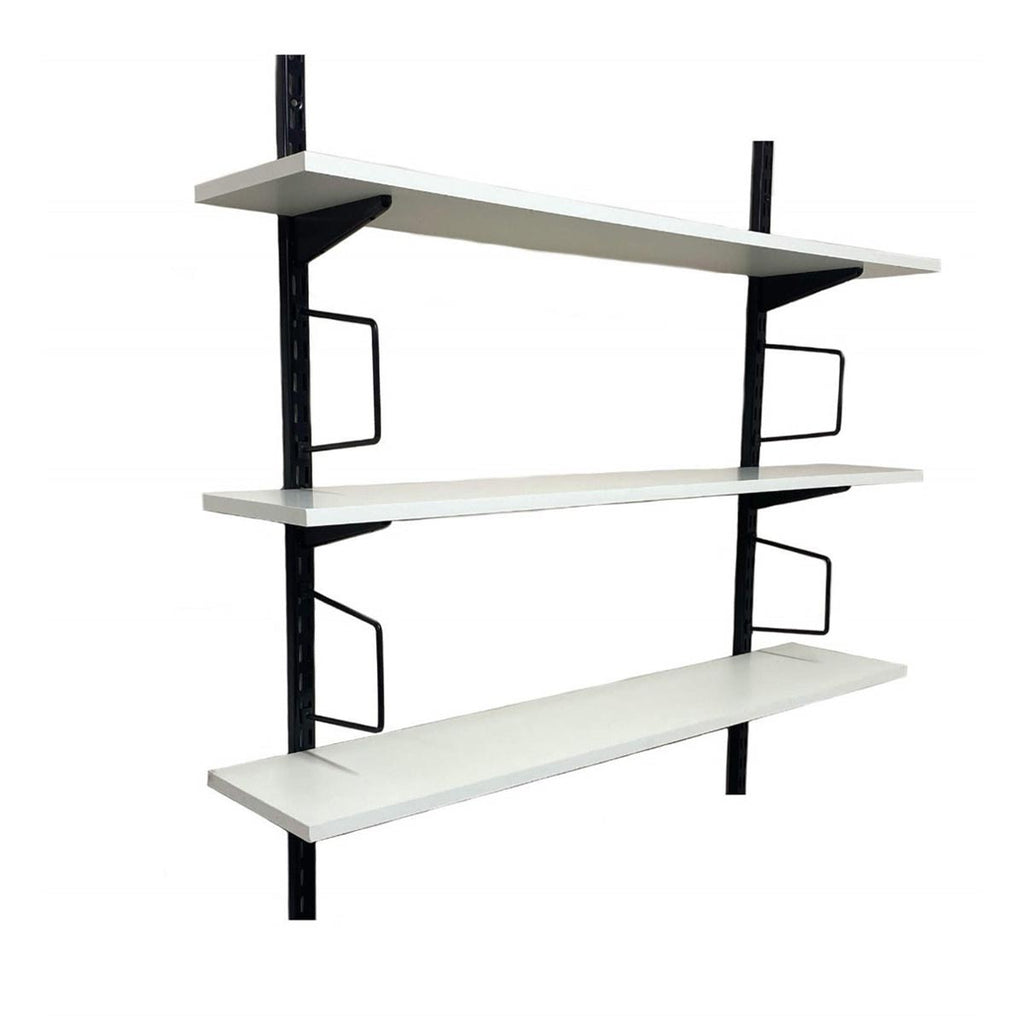 Twin Slot Shelving Wall Mounted 1000mm Wide Melamine Black
