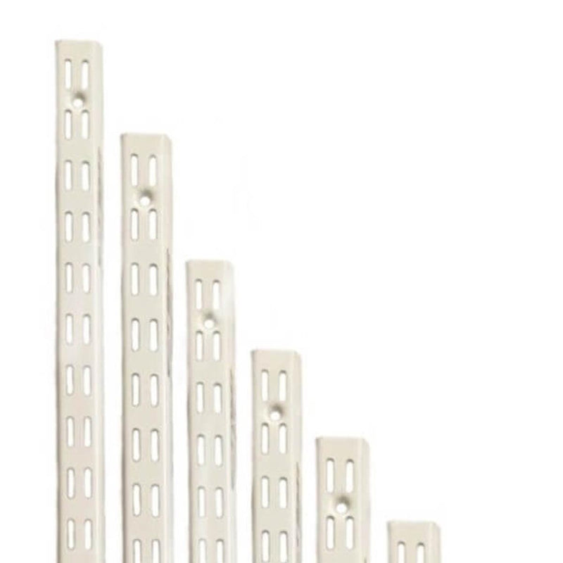 Twin Slot Wall Mounted Shelving - 600mm Wide - Melamine - White