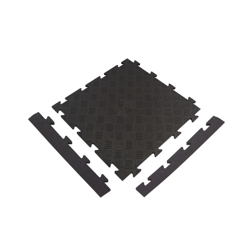 Garage Floor Tiles (PVC) - Tread Plate Surface