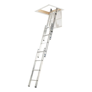 Werner Aluminium Loft Ladder with Handrail - 3 Section